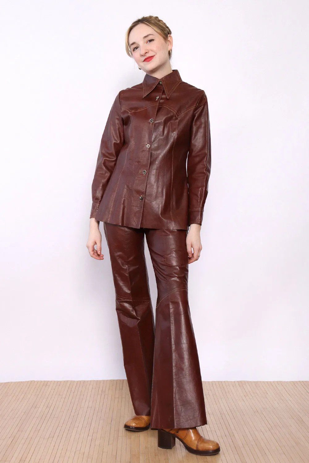 1970s Amaro Leather Suit XS
