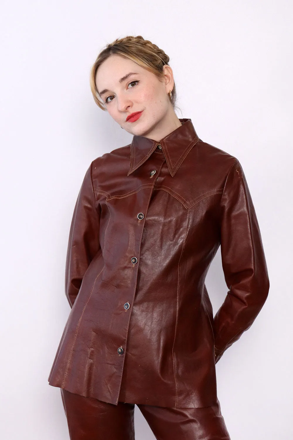 1970s Amaro Leather Suit XS