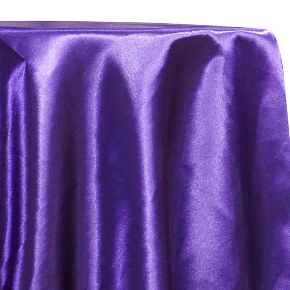 1pc - Shantung Satin (Reversible) Table Linen 132" Round - Purple