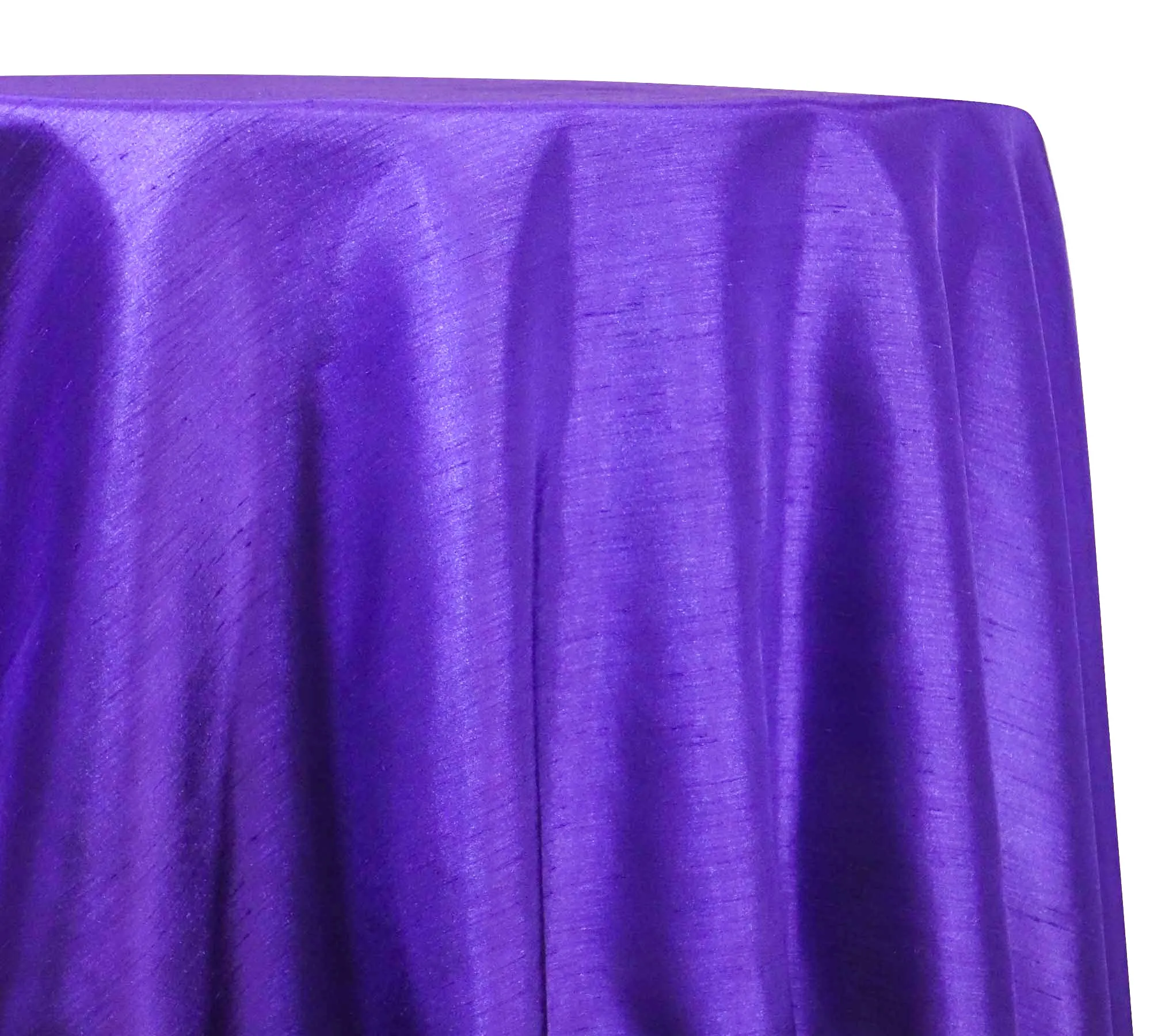 1pc - Shantung Satin (Reversible) Table Linen 132" Round - Purple