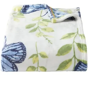 50" x 60" Butterfly Garden Single Layer Fleece Blanket