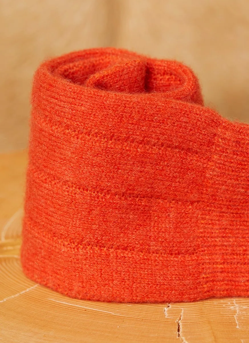 75% Cashmere Rib Sock in Garnet Orange