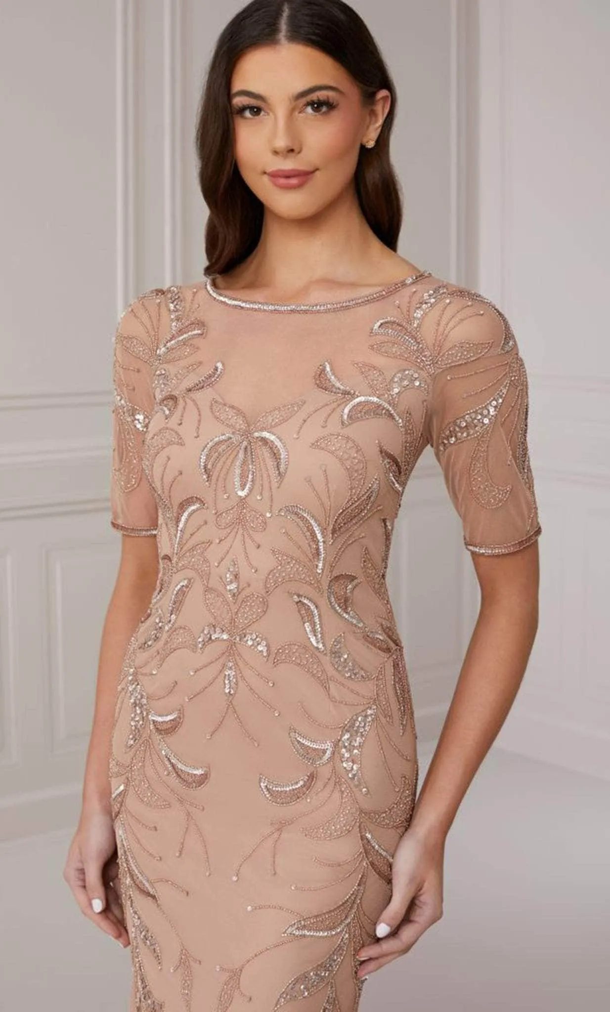 Adrianna Papell Platinum 40421 - Long Sheath Gown