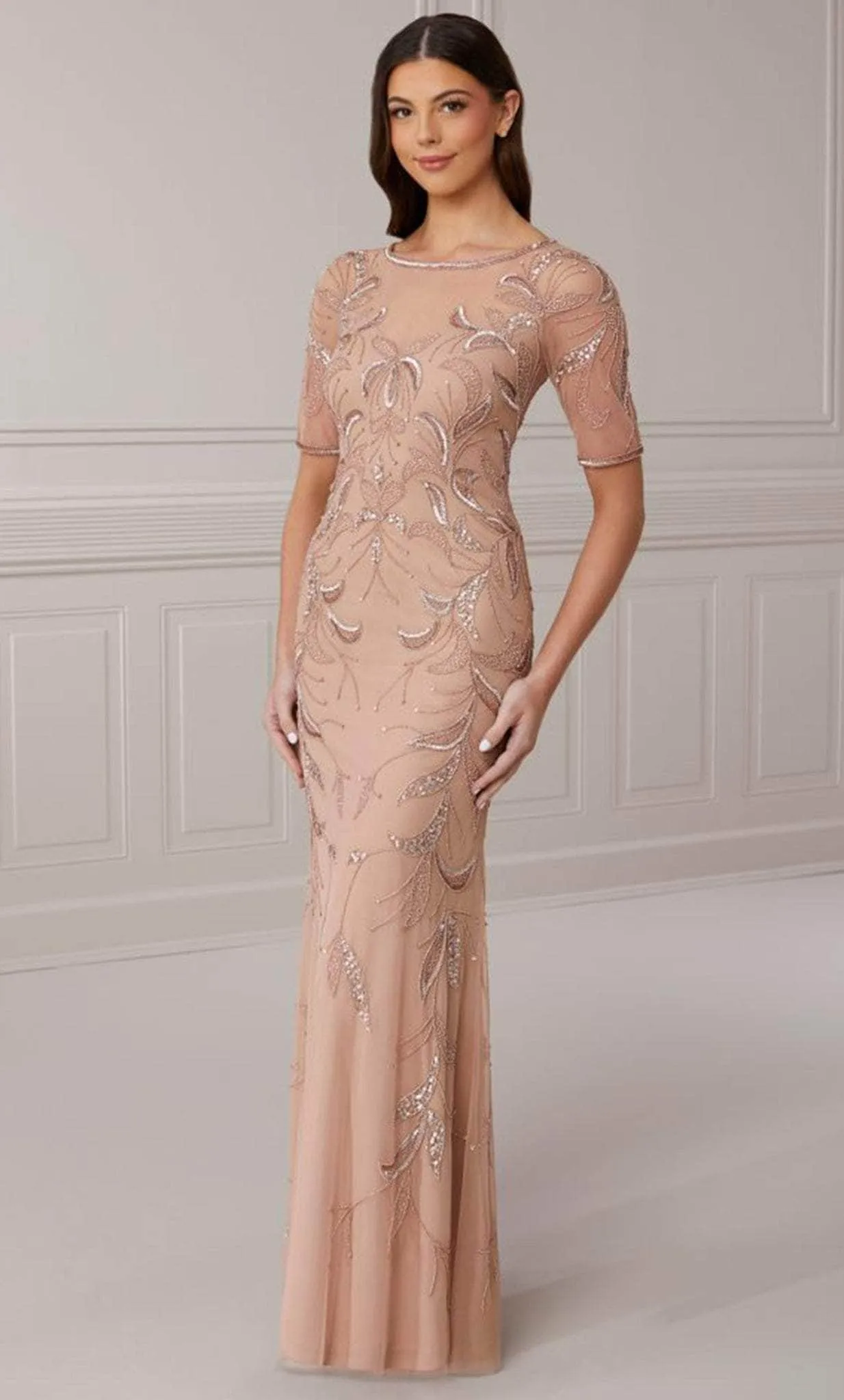 Adrianna Papell Platinum 40421 - Long Sheath Gown
