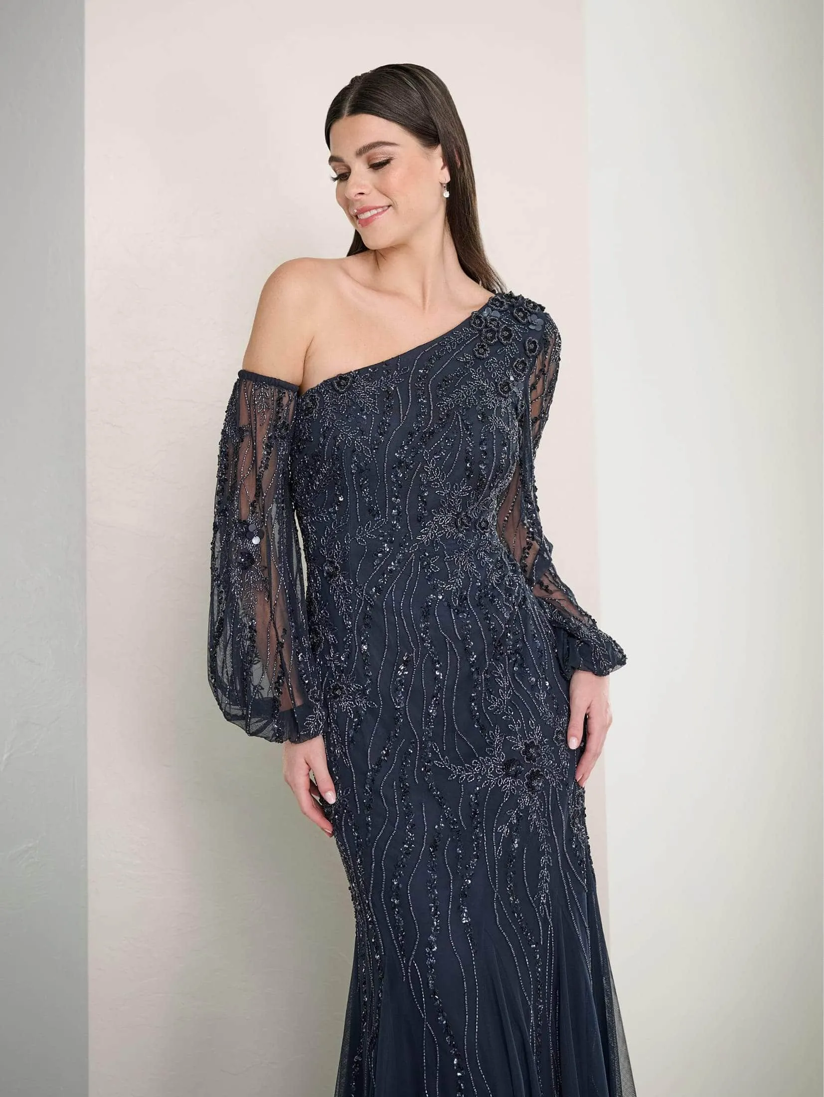Adrianna Papell Platinum 40464 - Beaded Long Dress