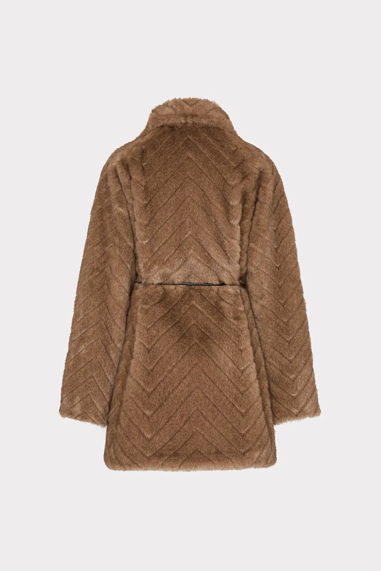 Amia Chevron Faux Fur Coat