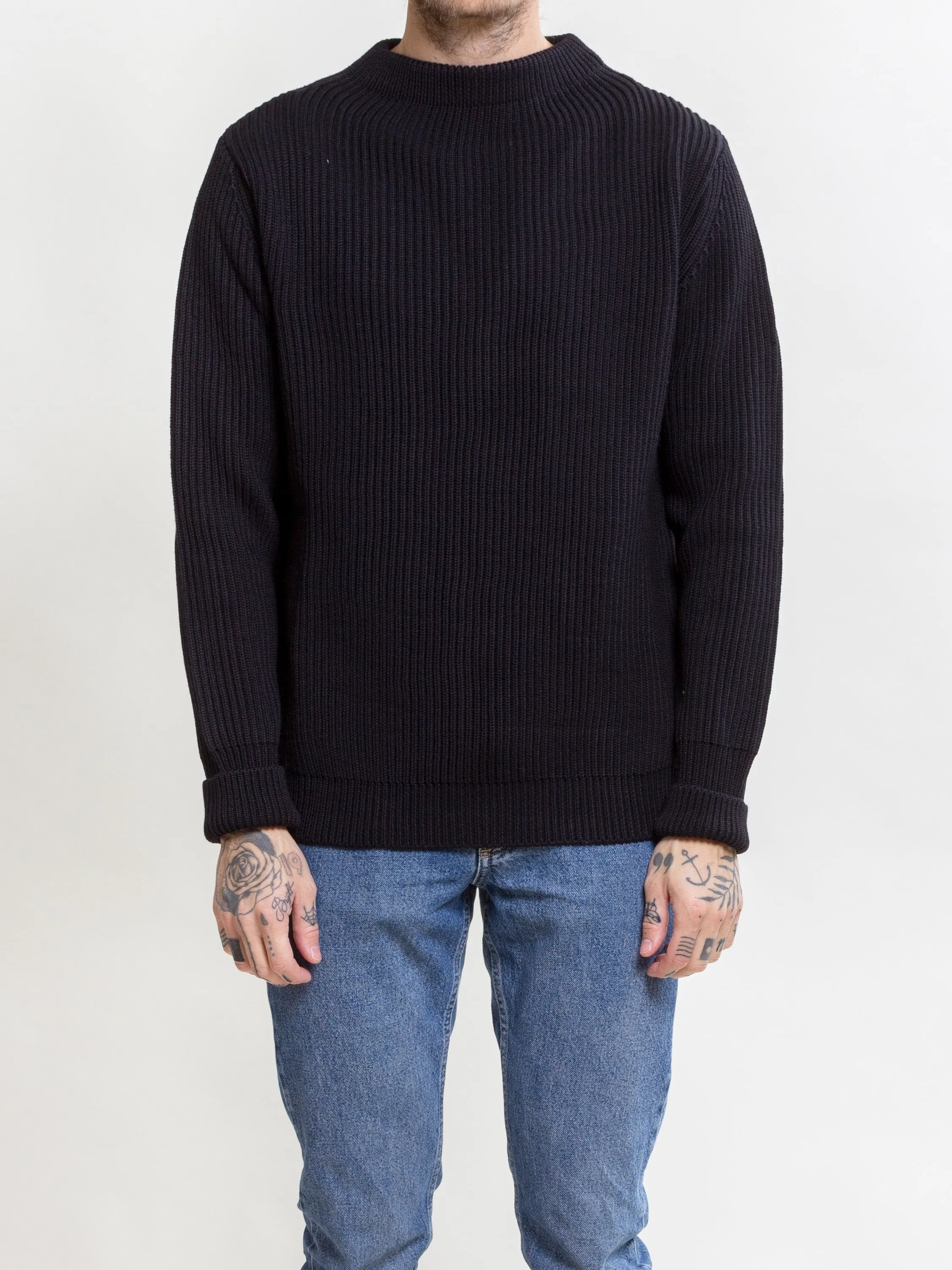 Andersen-Andersen, Navy Crewneck, Black