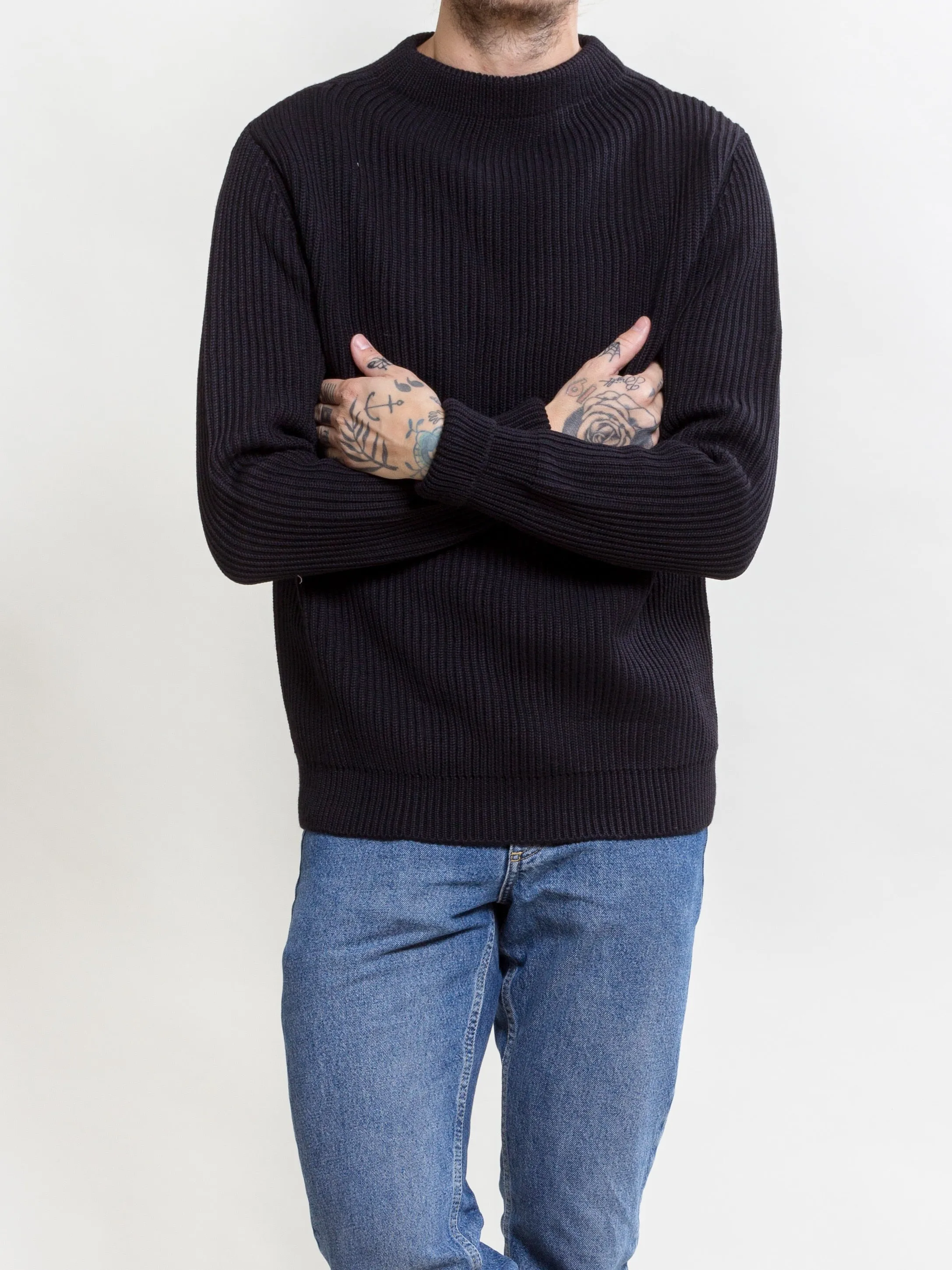 Andersen-Andersen, Navy Crewneck, Black
