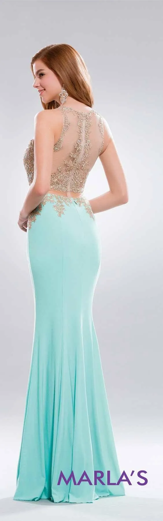 Anny's Bridal - 7102 Long Fitted Illusion Dress