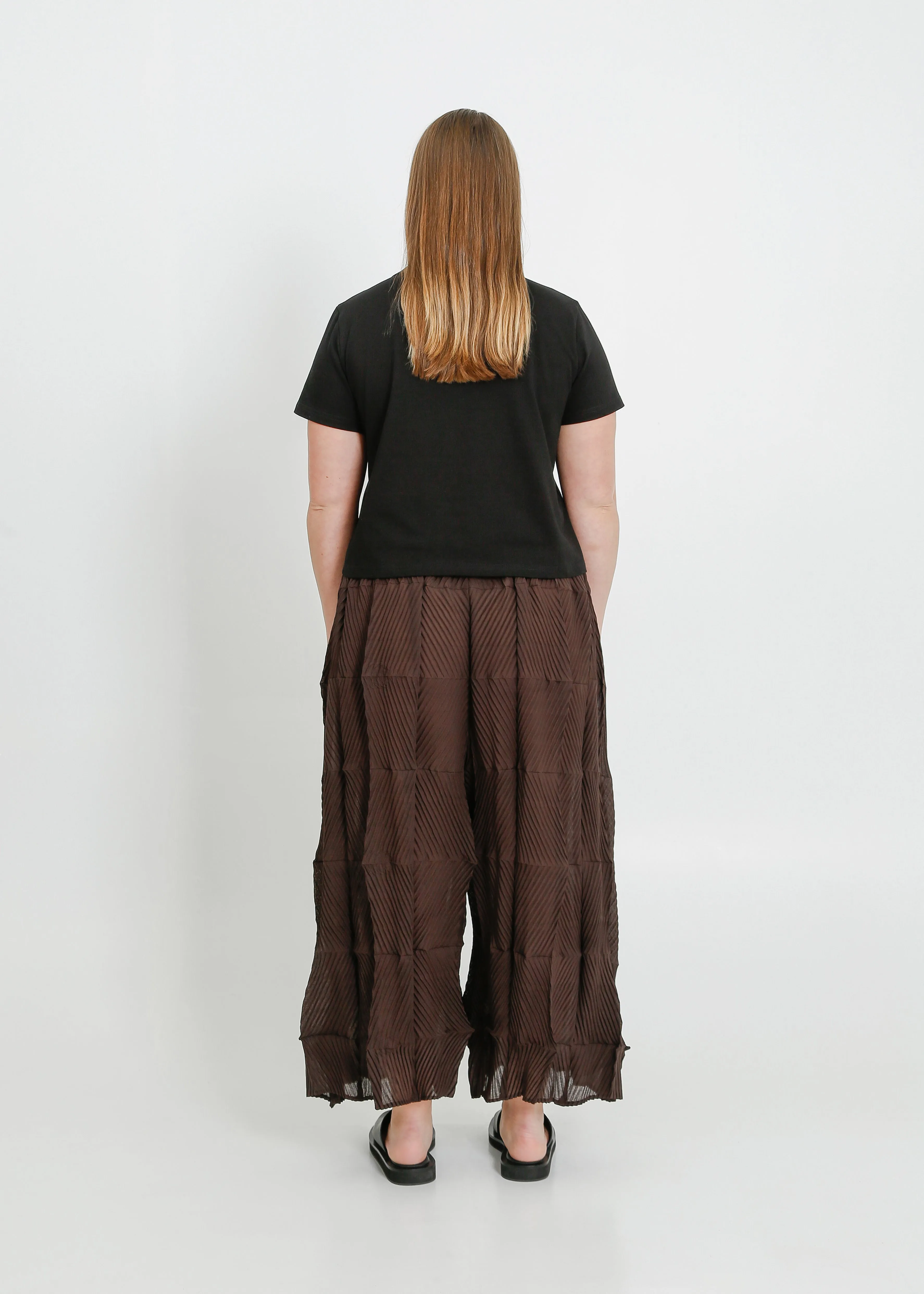Pleated Chocolate Brown Culotte Trousers for Women - Stylish & Comfortable Fashion Choice