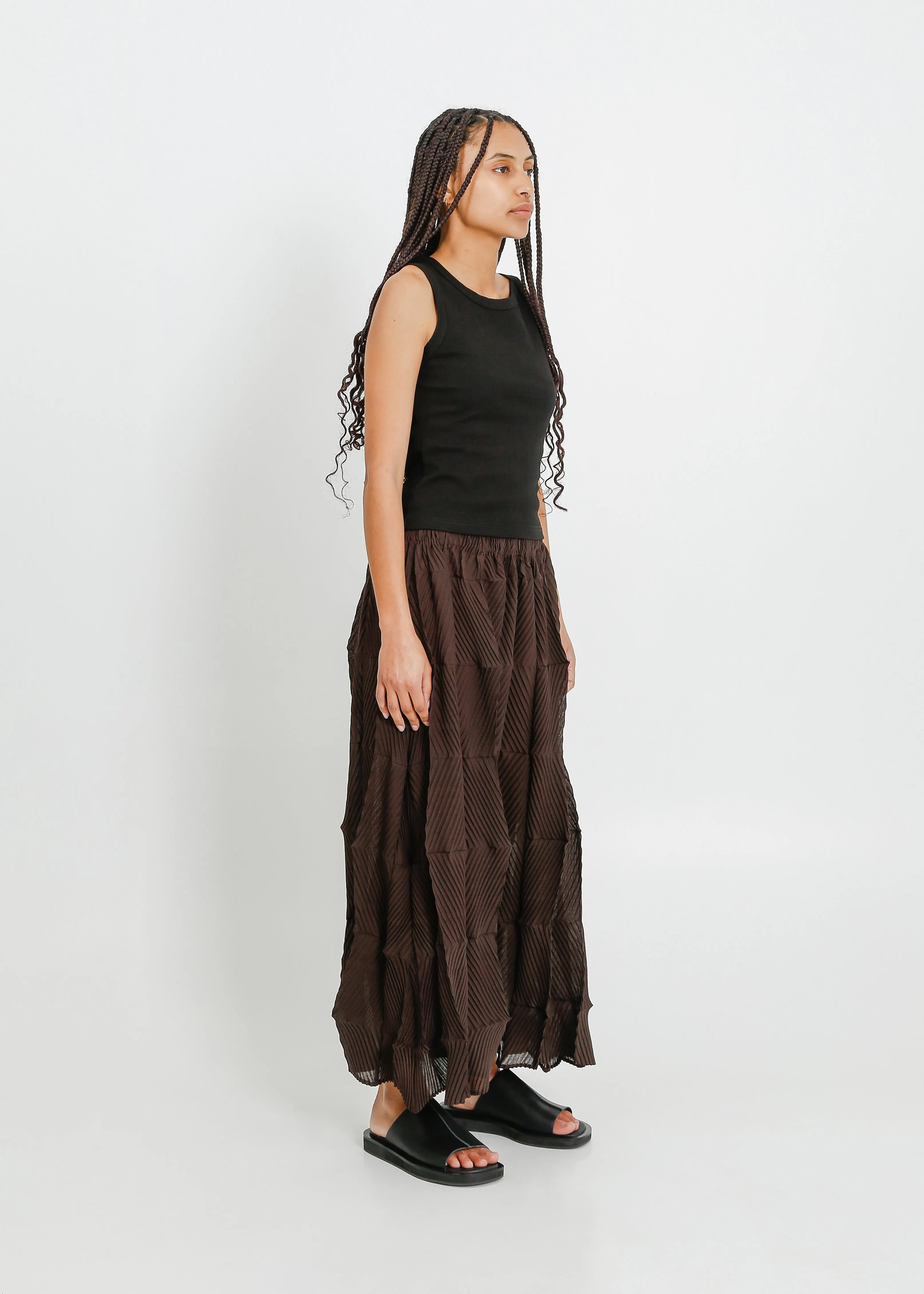Pleated Chocolate Brown Culotte Trousers for Women - Stylish & Comfortable Fashion Choice