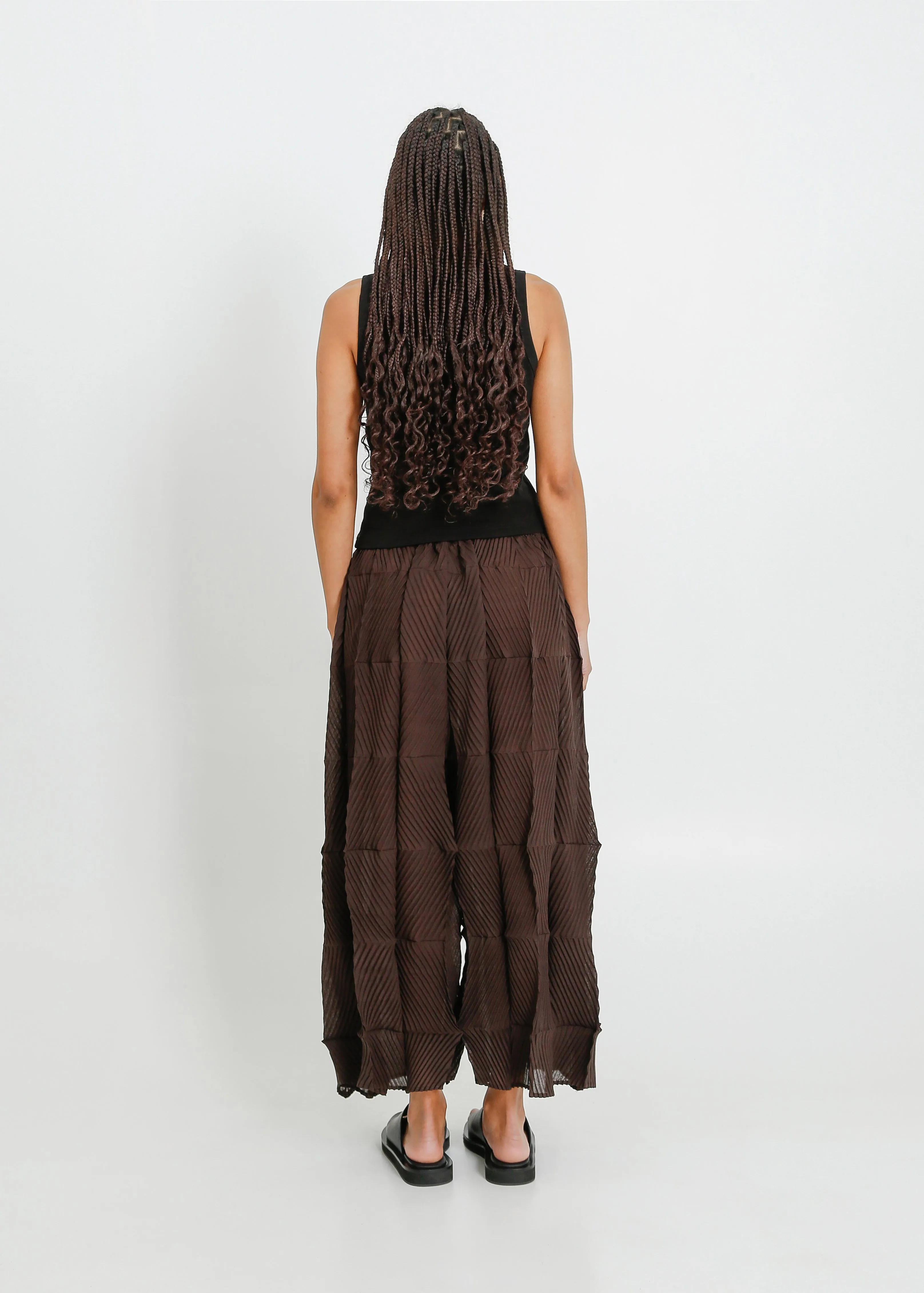 Pleated Chocolate Brown Culotte Trousers for Women - Stylish & Comfortable Fashion Choice