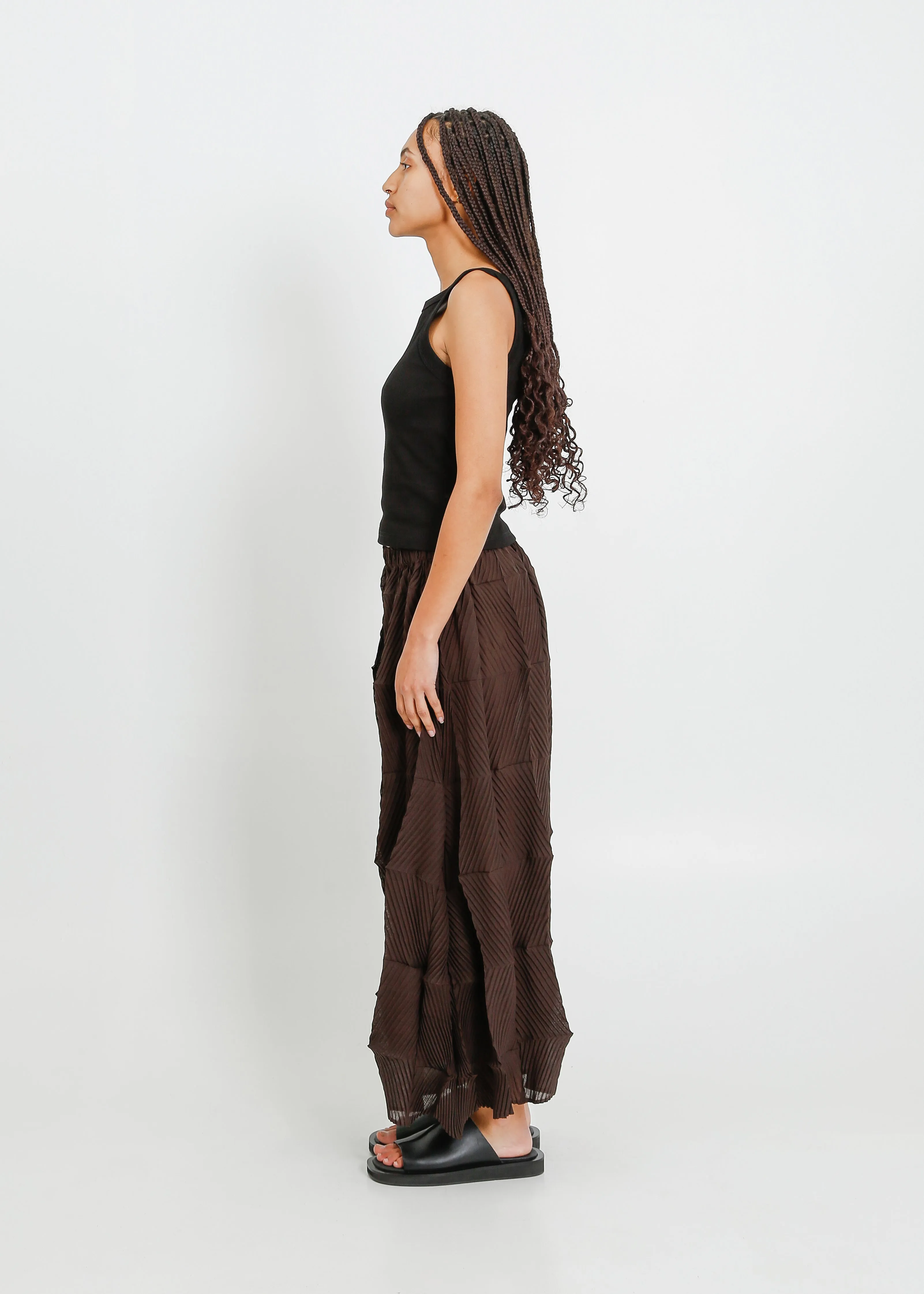 Pleated Chocolate Brown Culotte Trousers for Women - Stylish & Comfortable Fashion Choice