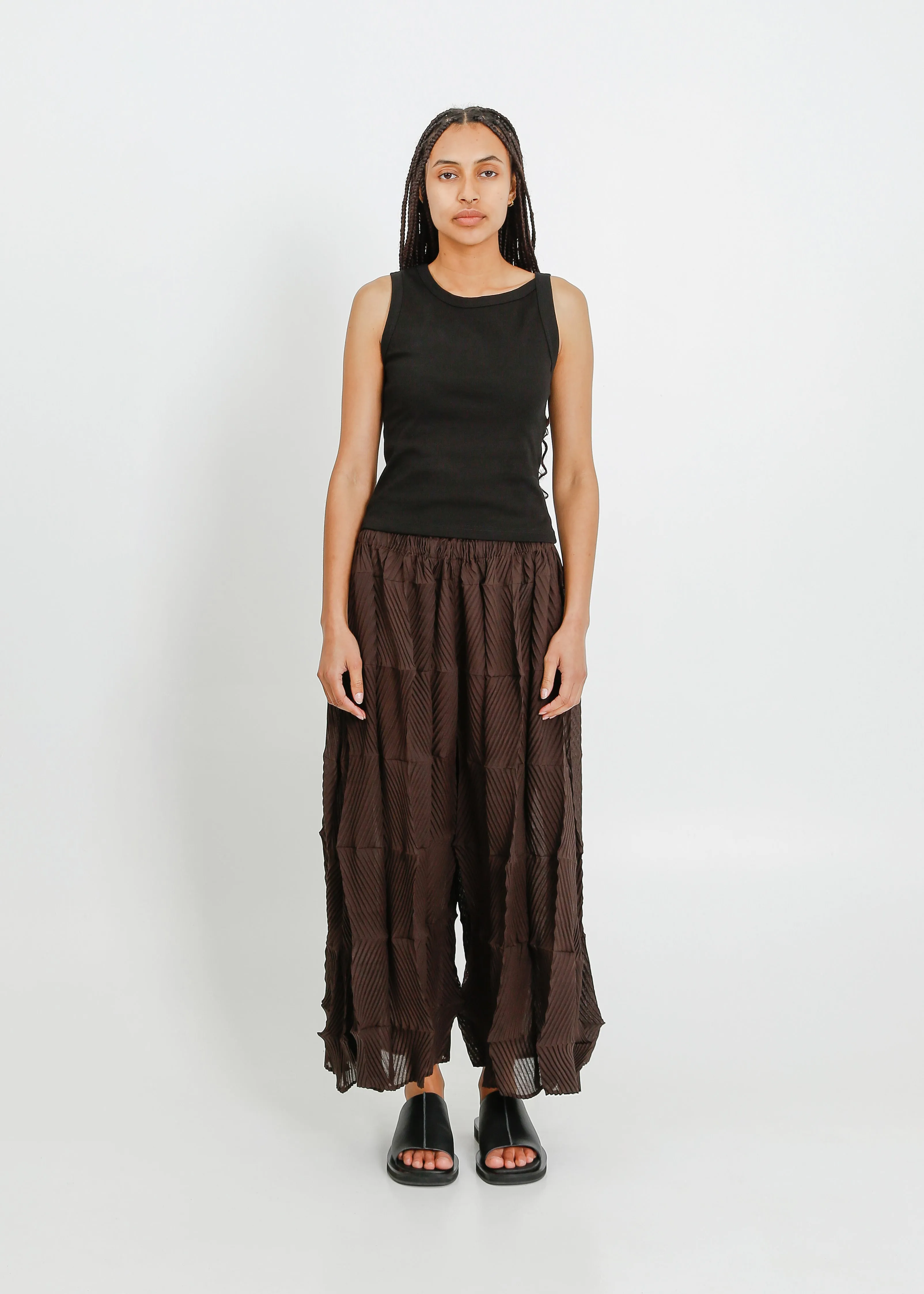 Pleated Chocolate Brown Culotte Trousers for Women - Stylish & Comfortable Fashion Choice
