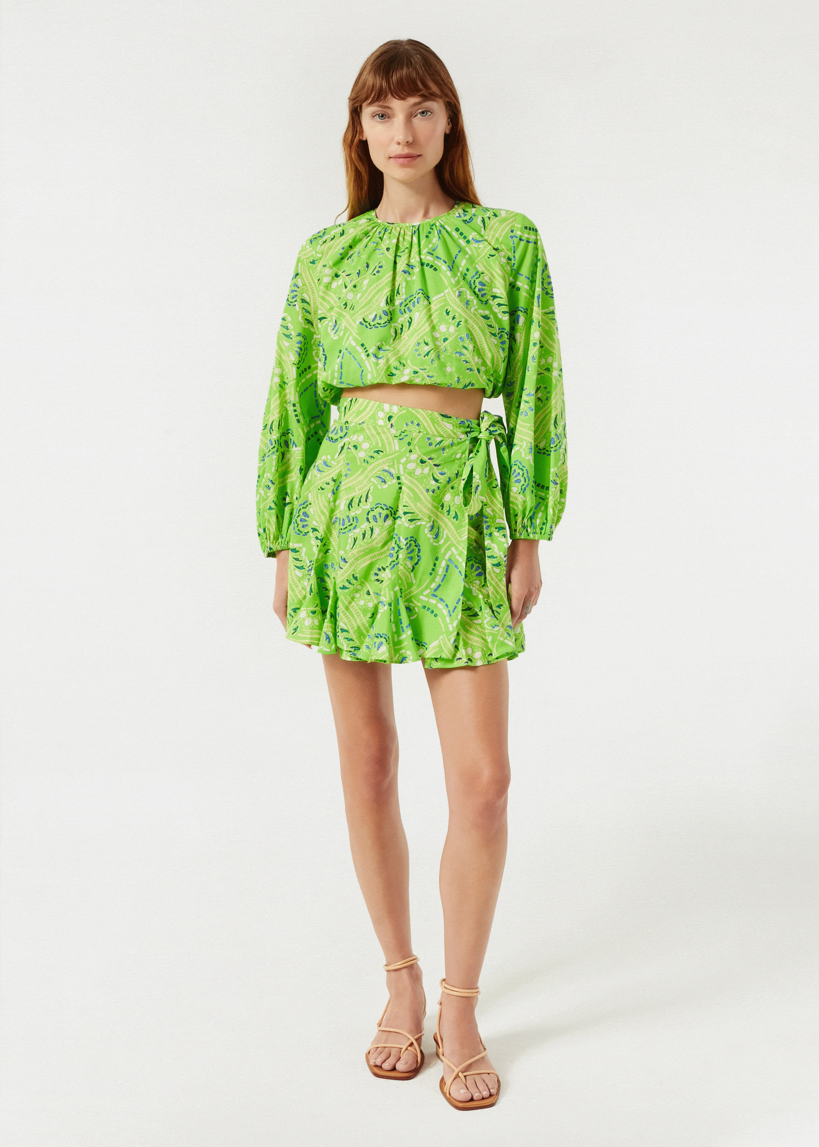 Azure Top | Lime Diamond Stitch