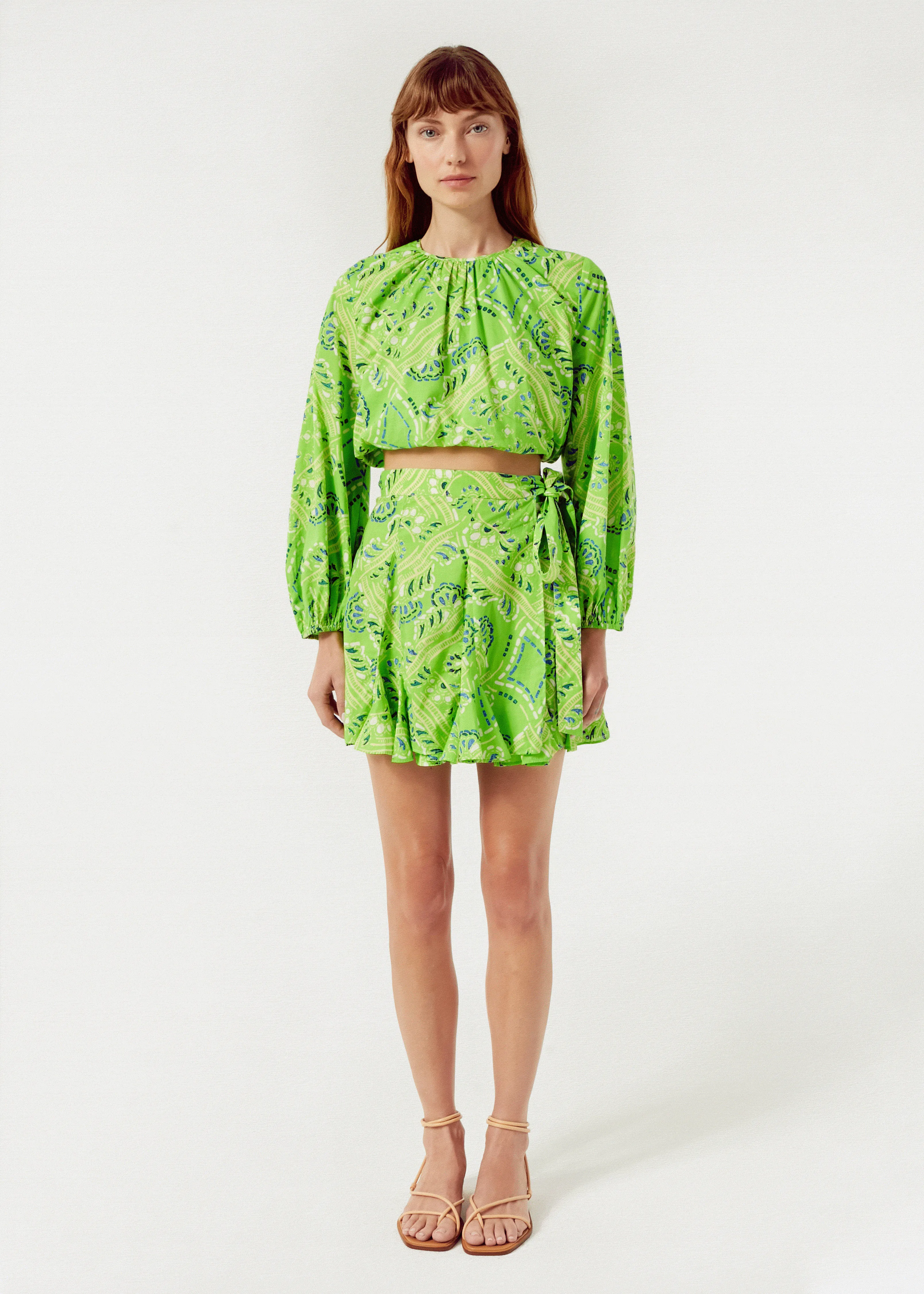 Azure Top | Lime Diamond Stitch