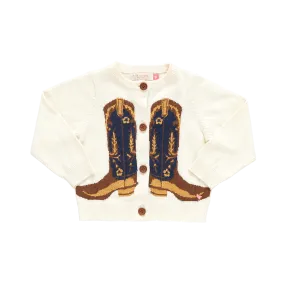 Baby Girls Cowboy Boots Sweater - Cream