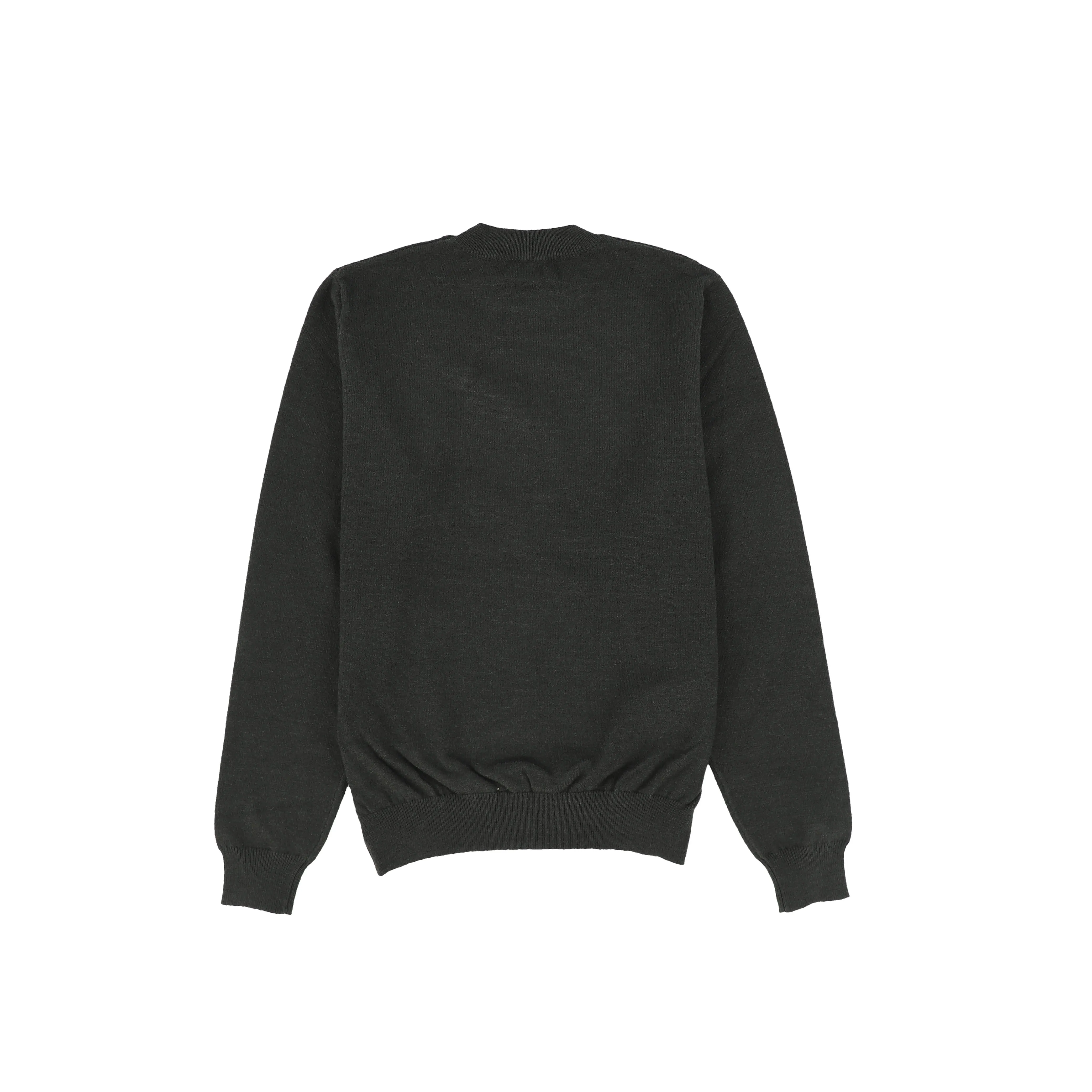 Bamboo Hunter Green Knit Emblem Crew Neck Sweater