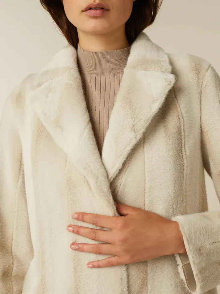 Beaumont Off White Una Faux Fur Coat