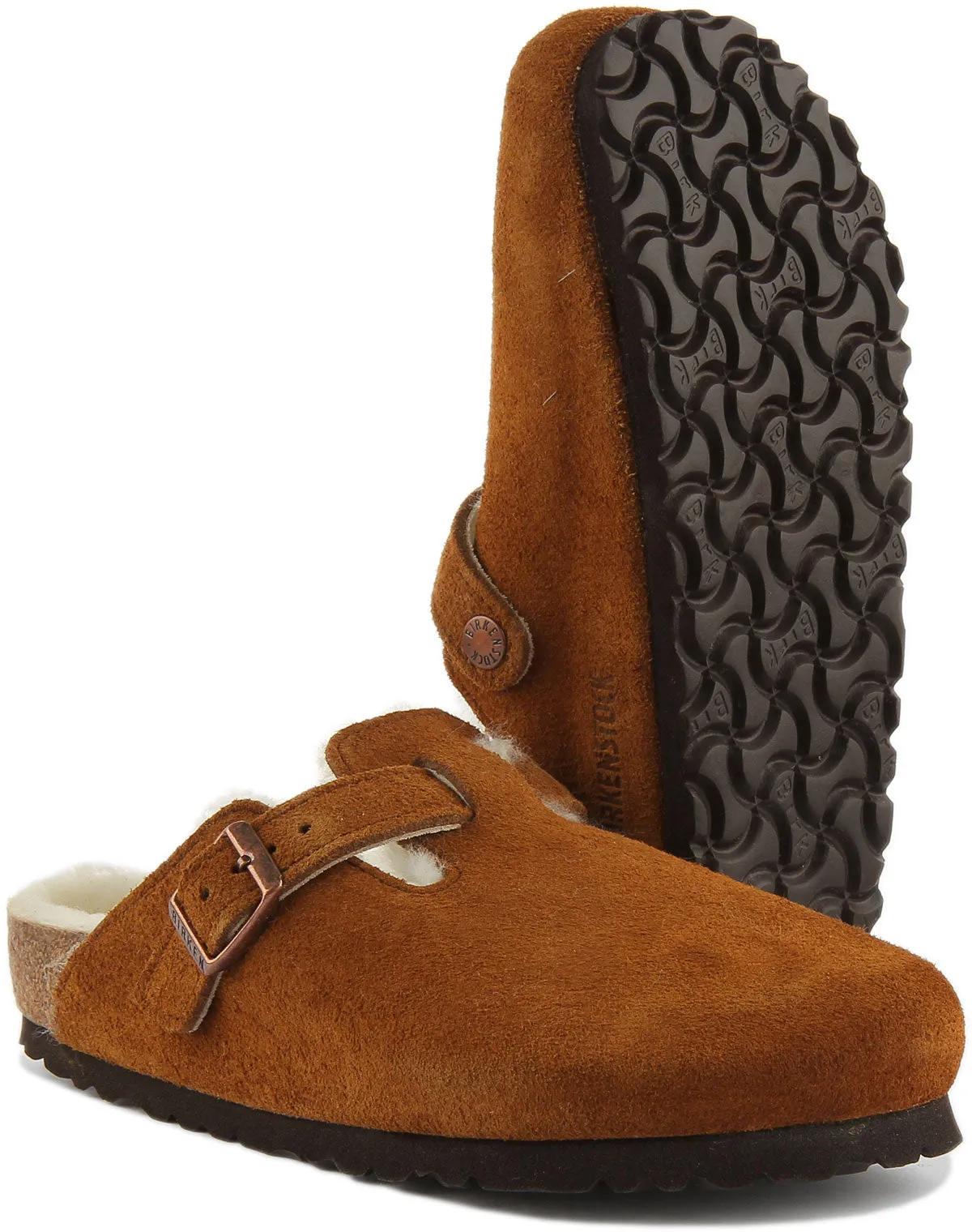 Birkenstock Boston Shearling In Mink | Regular Fit
