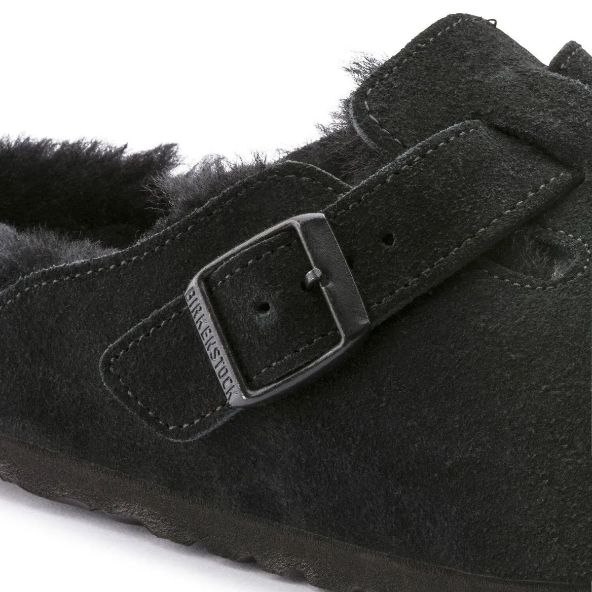 Birkenstock Women's Boston Black Suede/Shearling
