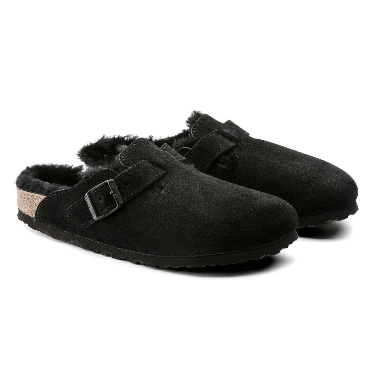 Birkenstock Women's Boston Black Suede/Shearling