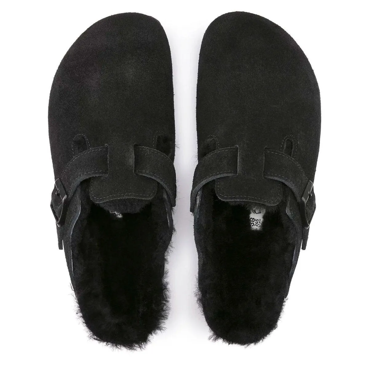 Birkenstock Women's Boston Black Suede/Shearling