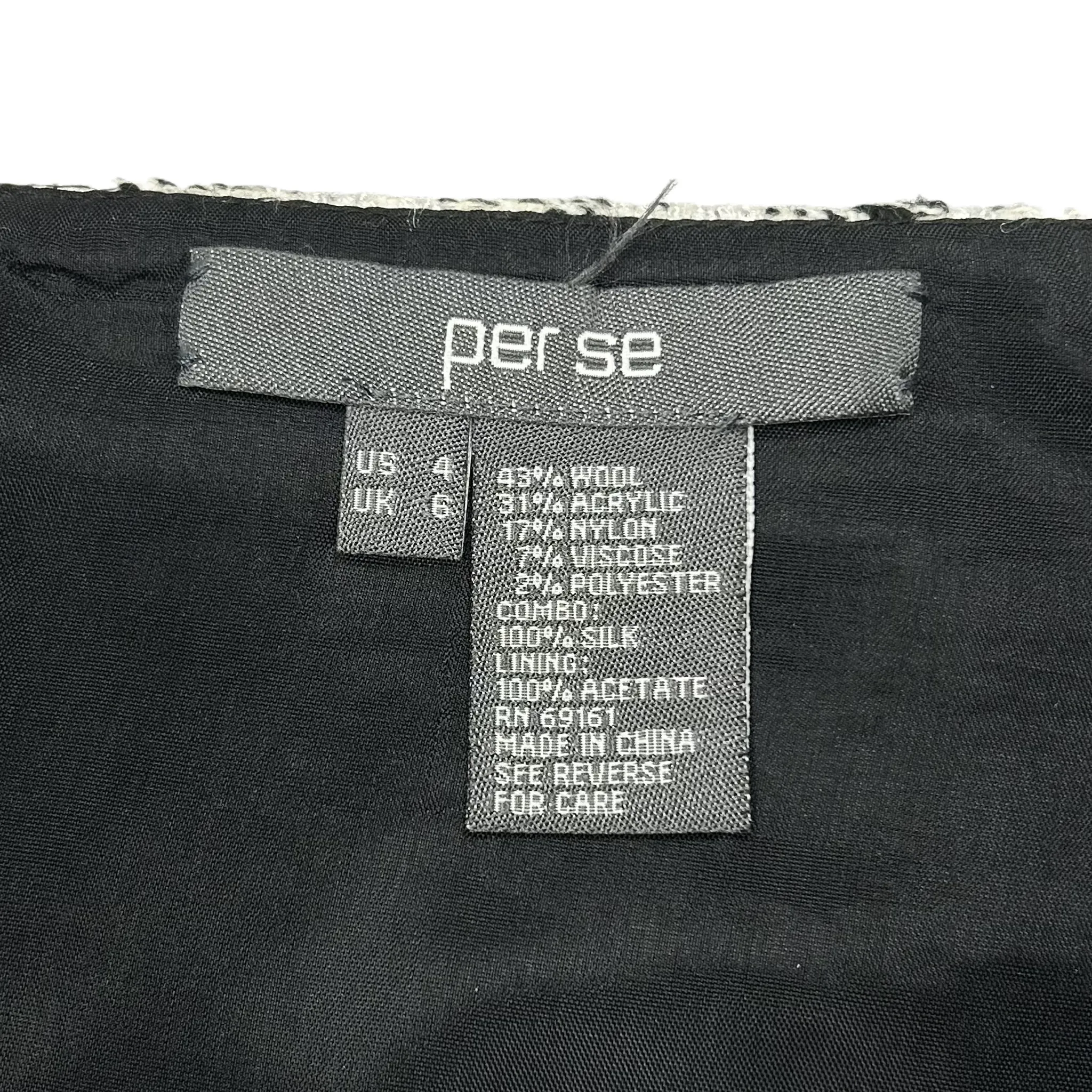 Black Cream Skirt Midi By Per Se, Size: 4