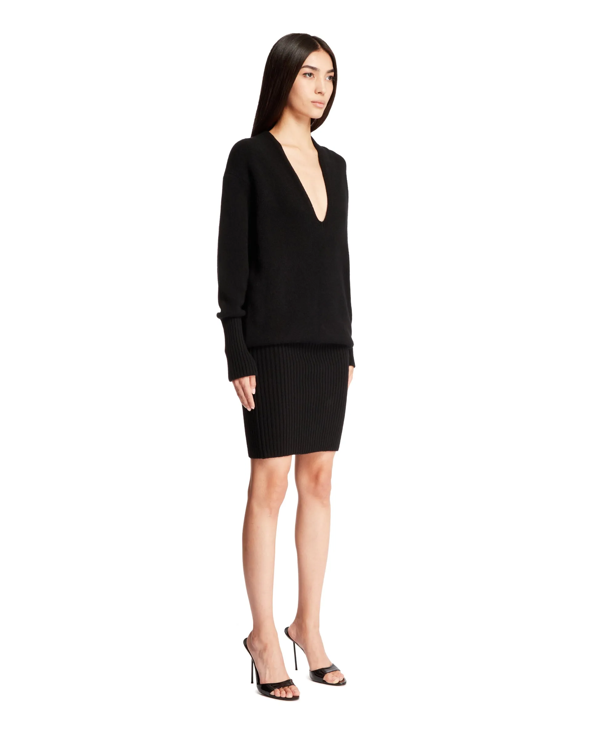 Black Knitted Midi Dress