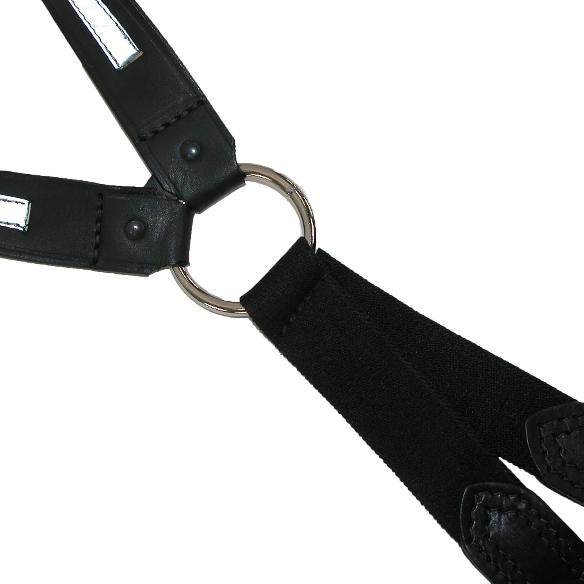 Boston Leather Leather Reflective Loop End Fireman Work Suspenders