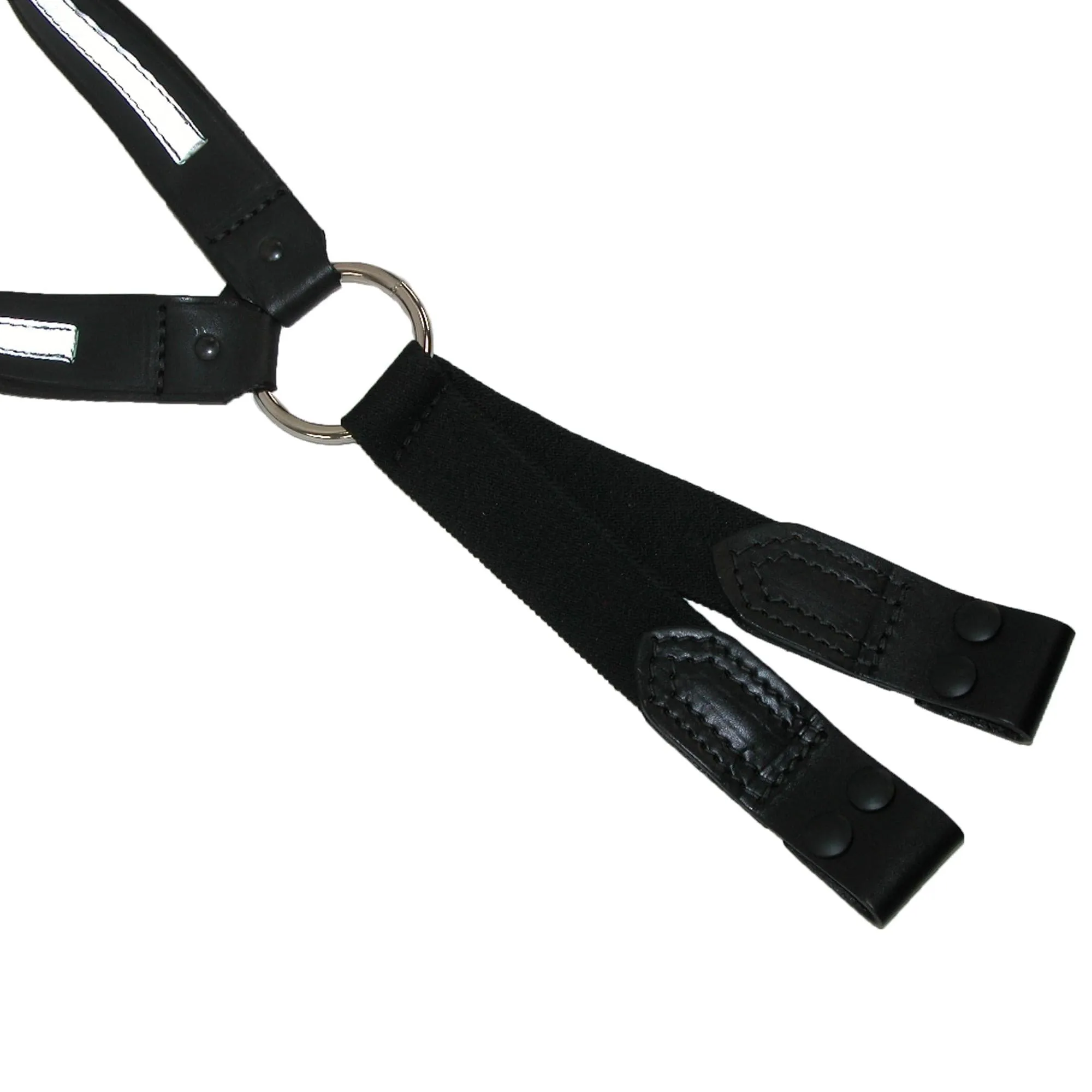 Boston Leather Leather Reflective Loop End Fireman Work Suspenders