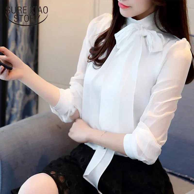 Bowtie Chiffon Turtleneck