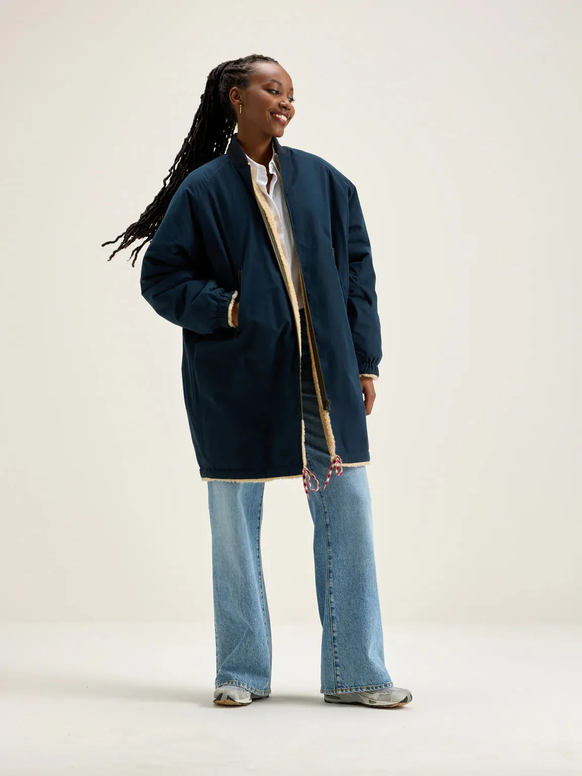 BR Helse Reversible Coat in Navy
