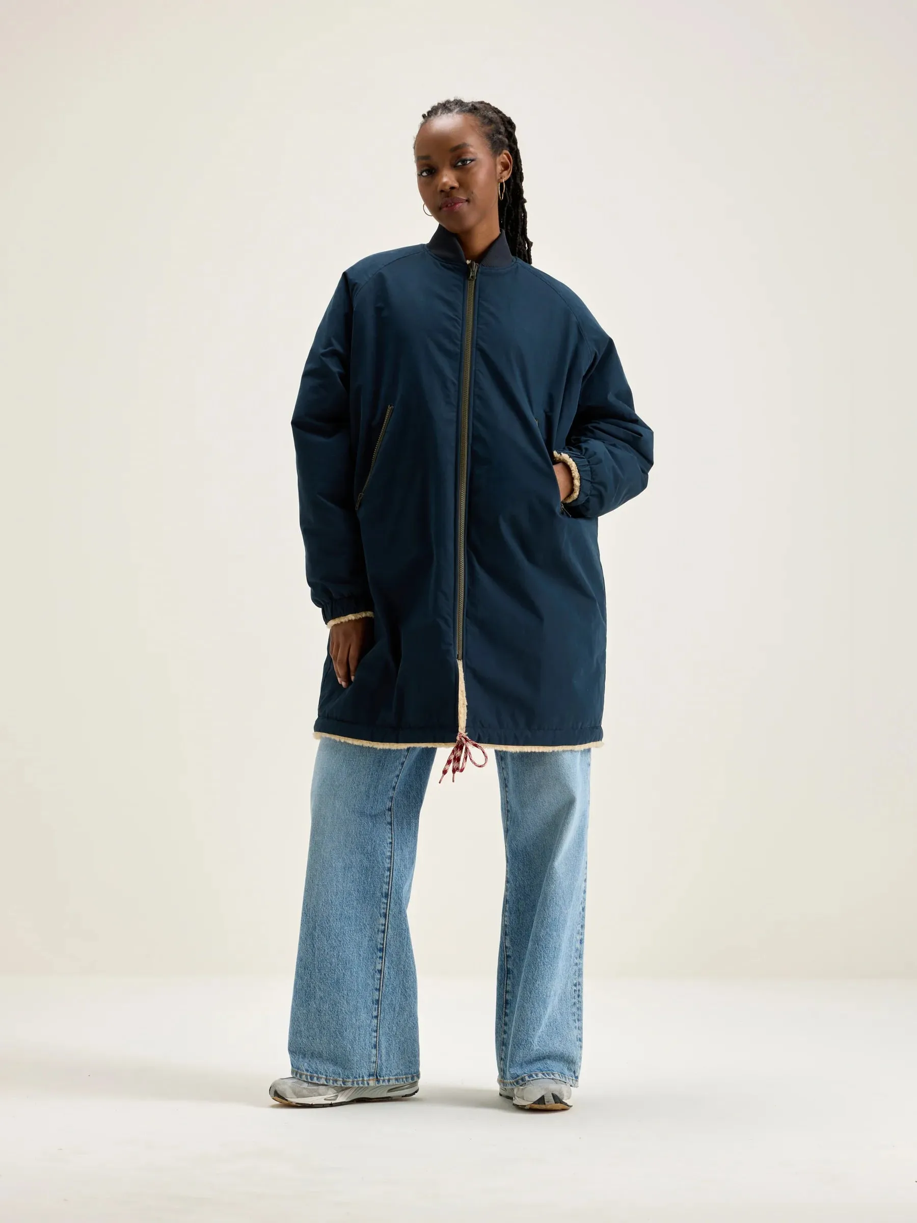 BR Helse Reversible Coat in Navy