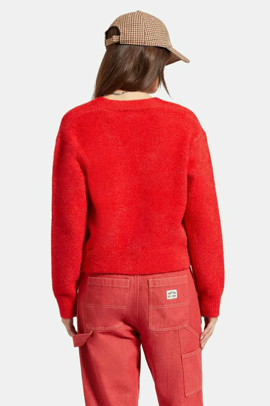 BRIXTON TOWN CARDIGAN - MARS RED