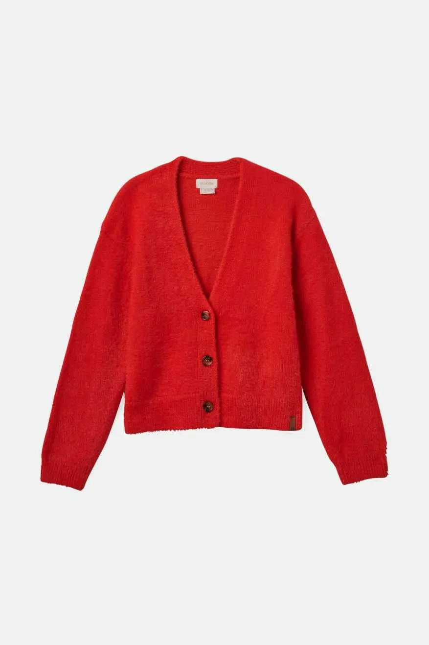 BRIXTON TOWN CARDIGAN - MARS RED