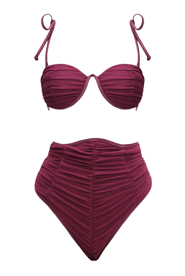 Capa High Waist Mesh Bikini | Amethyst