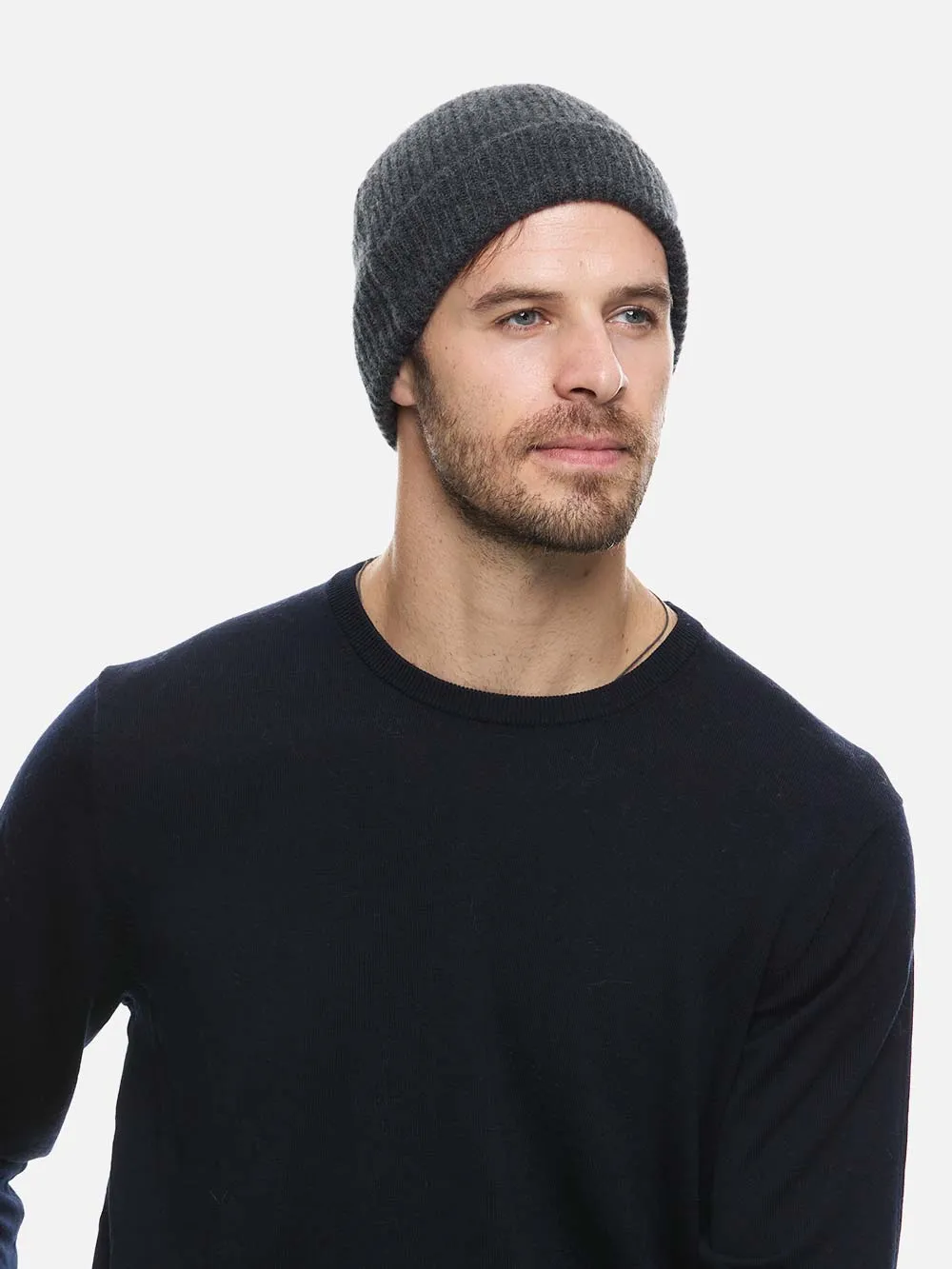 Charcoal Gray Cashmere Beanie