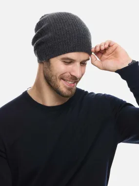 Charcoal Gray Cashmere Beanie