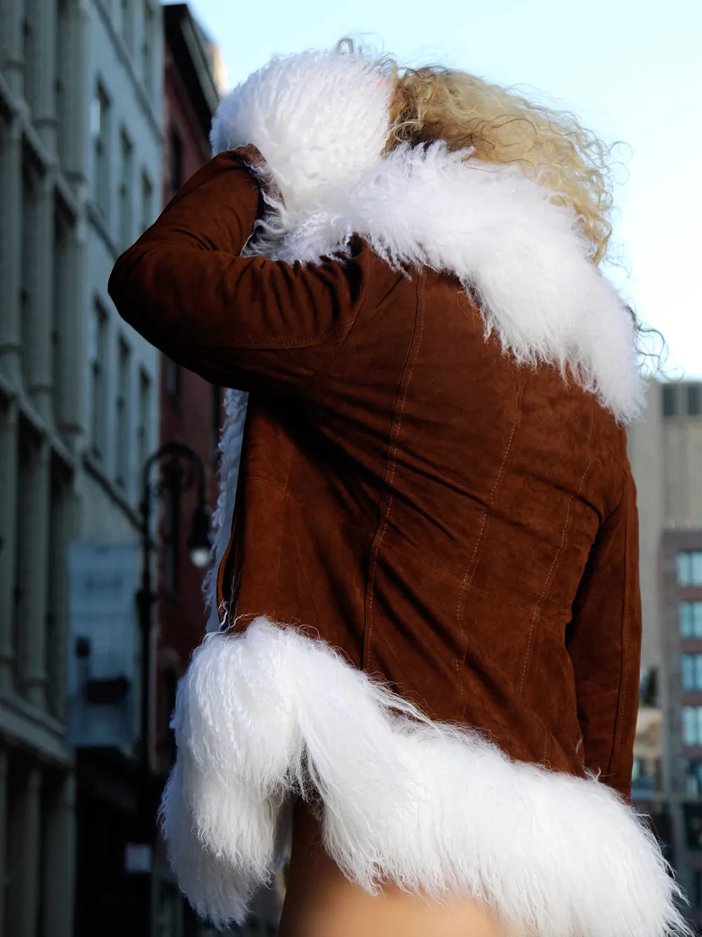 Fringe-Trimmed CHOOPIE Suede Shearling Jacket