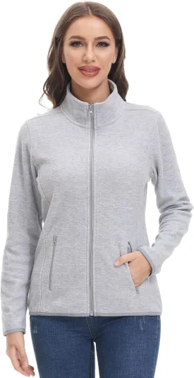COZZIPLUS Women Zip Up Sweater Jacket with Fleece Interior, Warm Knitted Fleece Jacket with Pockets