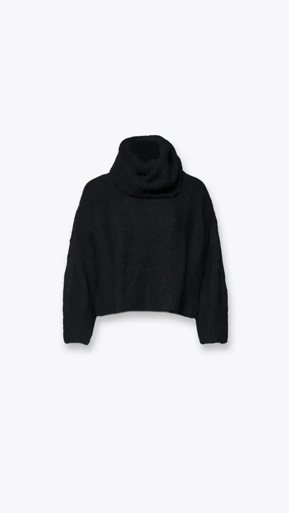 Cropped Turtleneck - Black