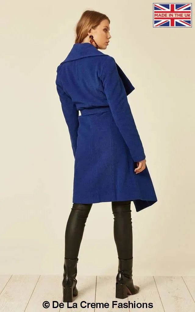 De La Creme Womens Wool Blend Large Lapel Duster Coat