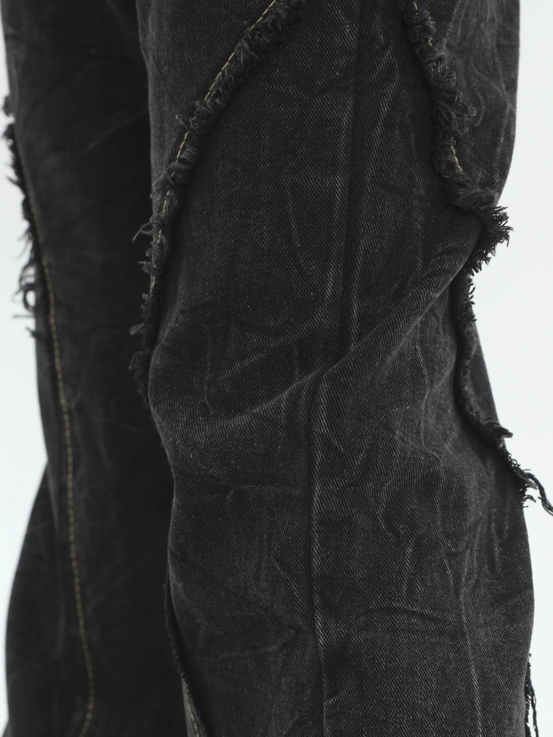 Distressed Crinkle Texture Wide Leg Pants