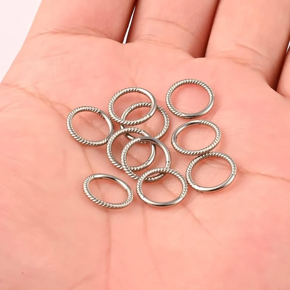 DOEARKO 10 PCS 16G Septum Nose Piercing Rings Hypoallergenic 316L Stainless Steel 0g 00g Plugs for Ears Body Piercing Jewelry