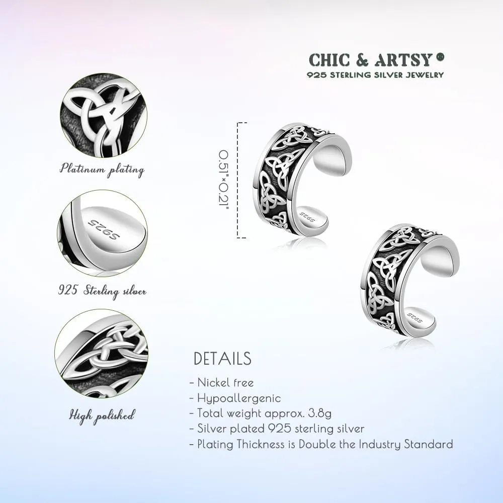 Ear Cuff 925 Sterling Silver Ear Cuffs Non Piercing Earrings clip on Cartilage Earrings Cross Ear Cuff for Women Men