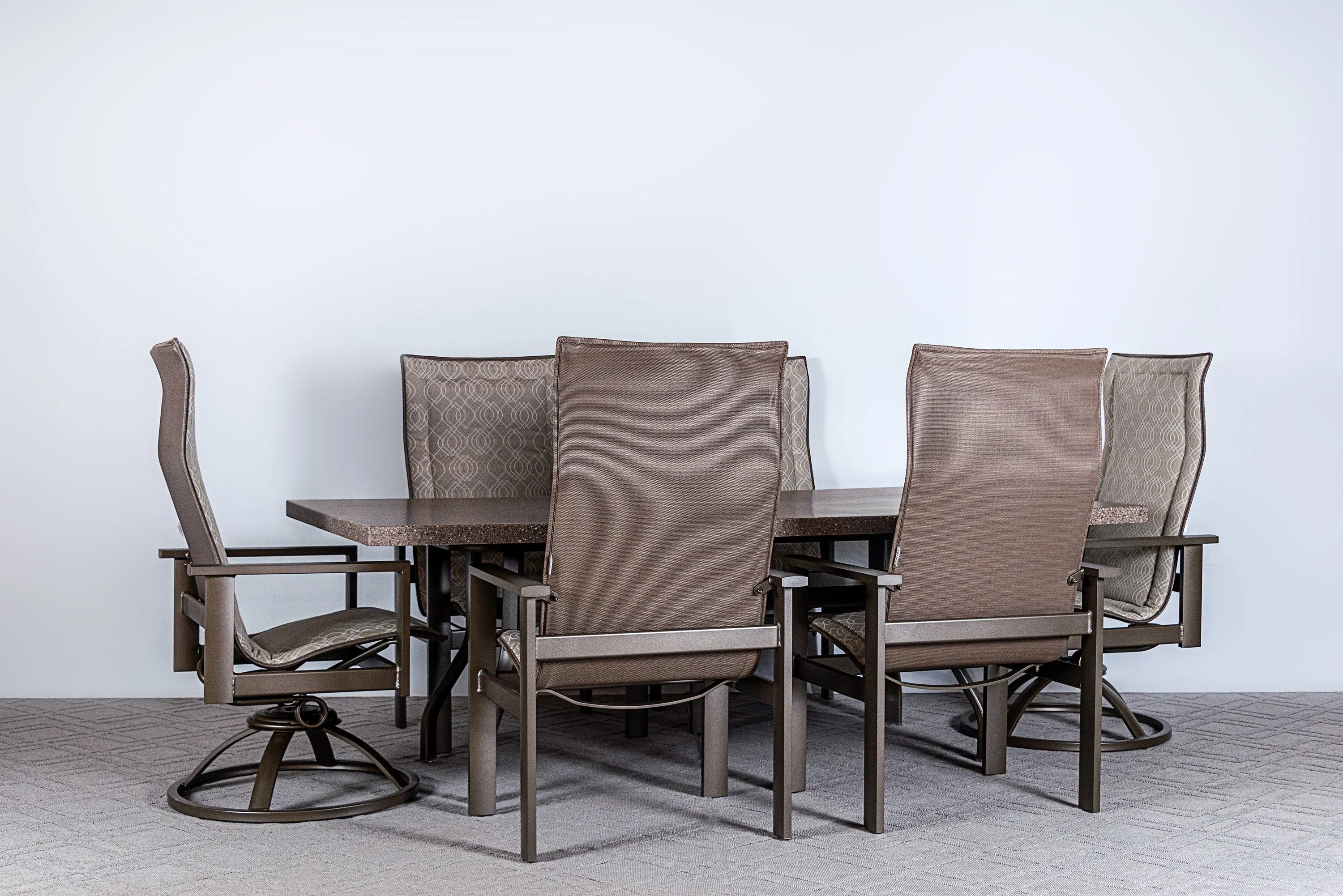 Elements 7pc High Back Padded Sling Dining Set
