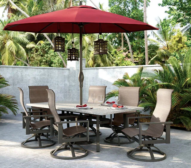Elements 7pc High Back Padded Sling Dining Set