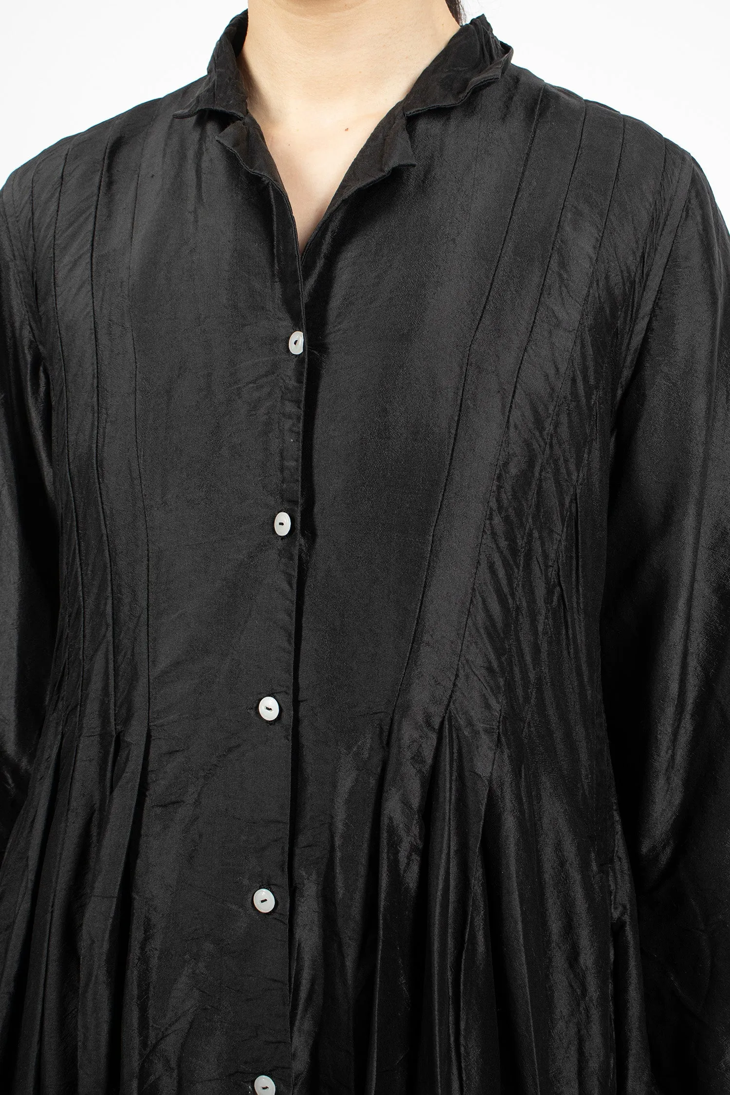 Elegant Elena Black Silk Dress