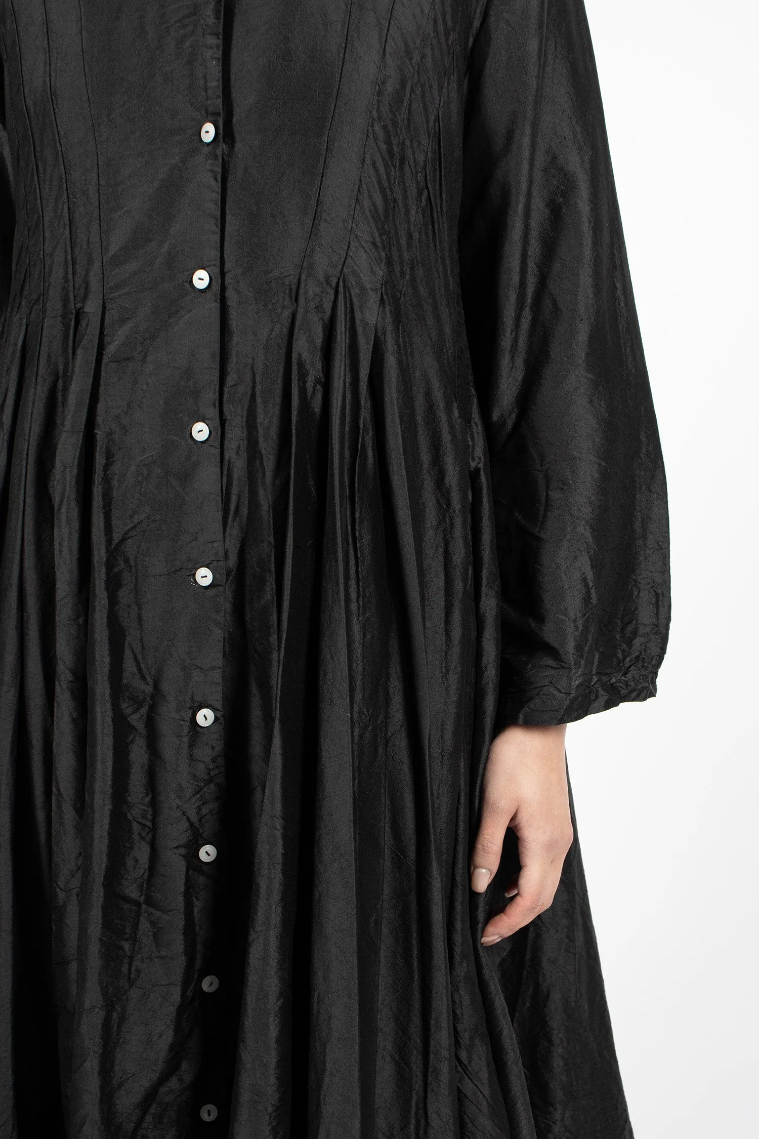 Elegant Elena Black Silk Dress